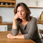 Woman at kitchen table