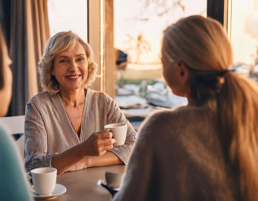 woman having coffee w friends