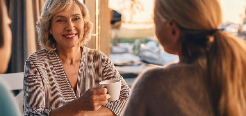 woman having coffee w friends