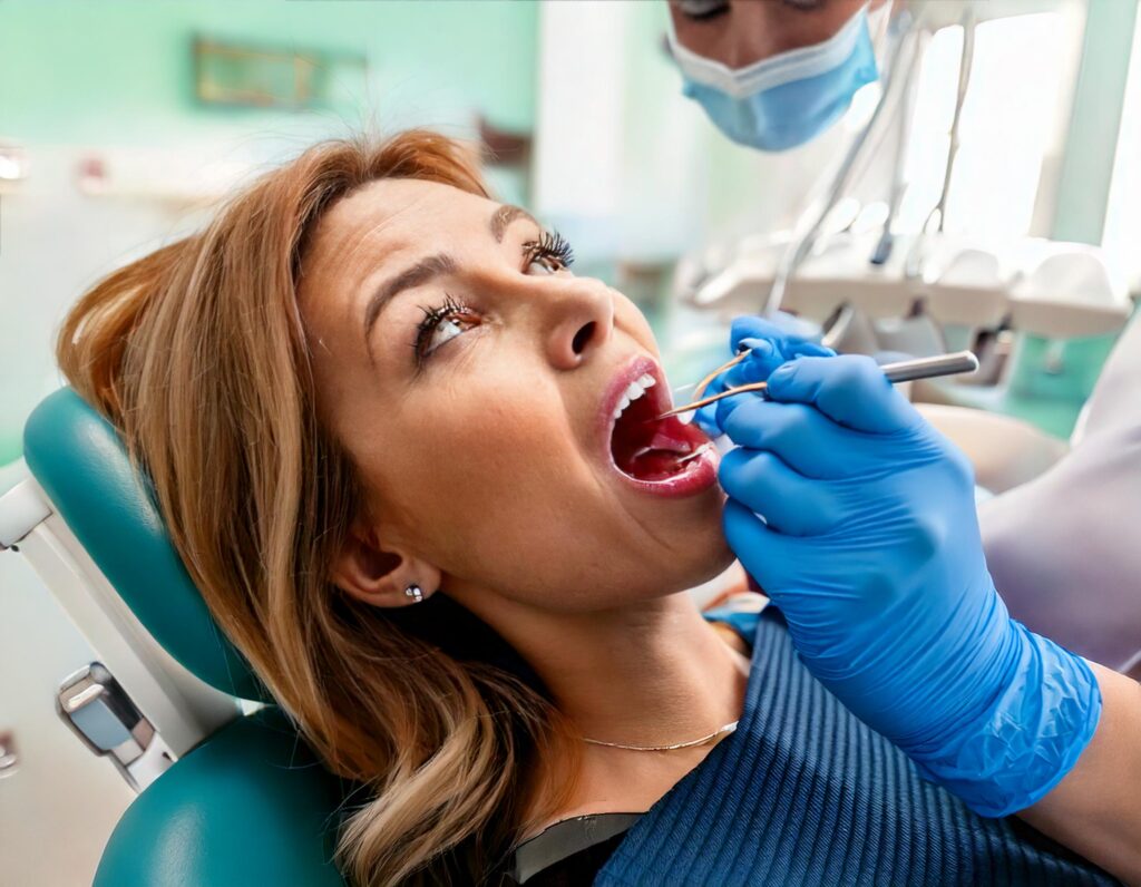 woman at the dentist