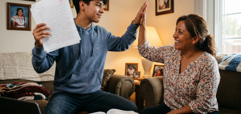 A teen has completed his challenging homework assignment