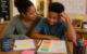 boy and his mom planning